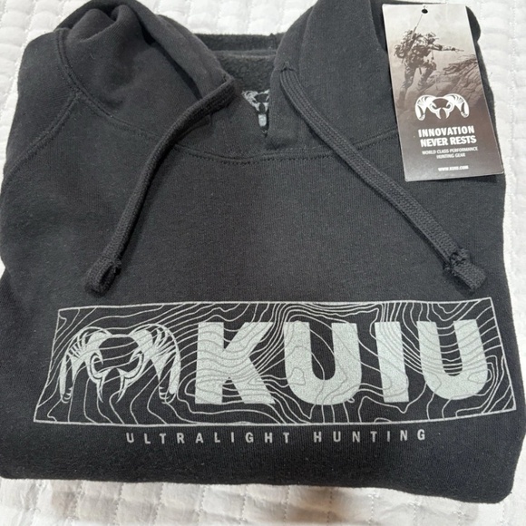 KUIU Tops - KUIU Woman’s Topo Block Logo Hoodie Black XL EUC